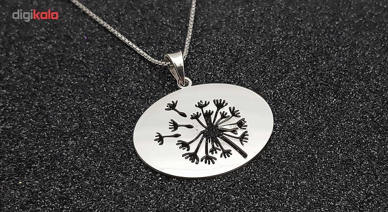 گردنبند نقره ترمه مدل قاصدک بیضی ASE -  - 4