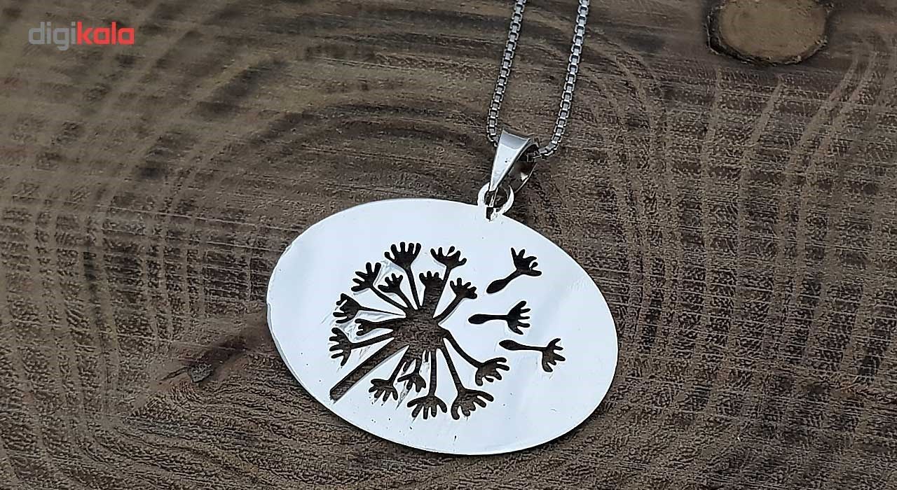 گردنبند نقره ترمه مدل قاصدک بیضی ASE -  - 3