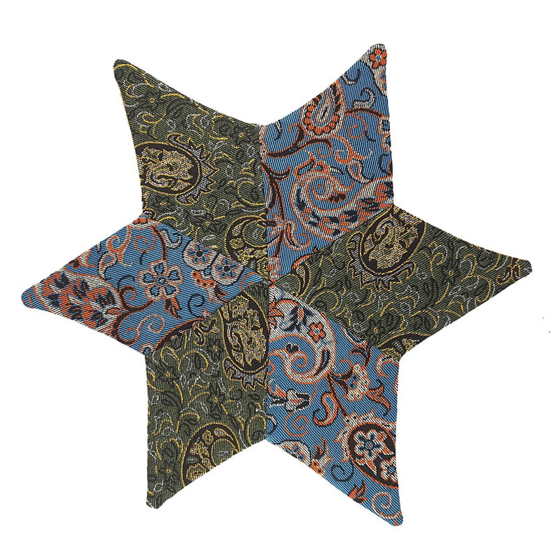 رومیزی ترمه مدل ستاره 8 سایز 25x25 سانتیمتر