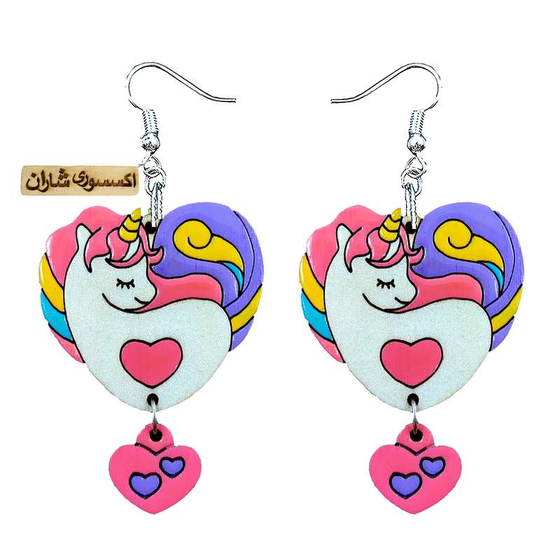 گوشواره دخترانه مدل اسب تک شاخ قلب کد 401 گوشواره دخترانه مدل اسب تک شاخ قلب کد 401