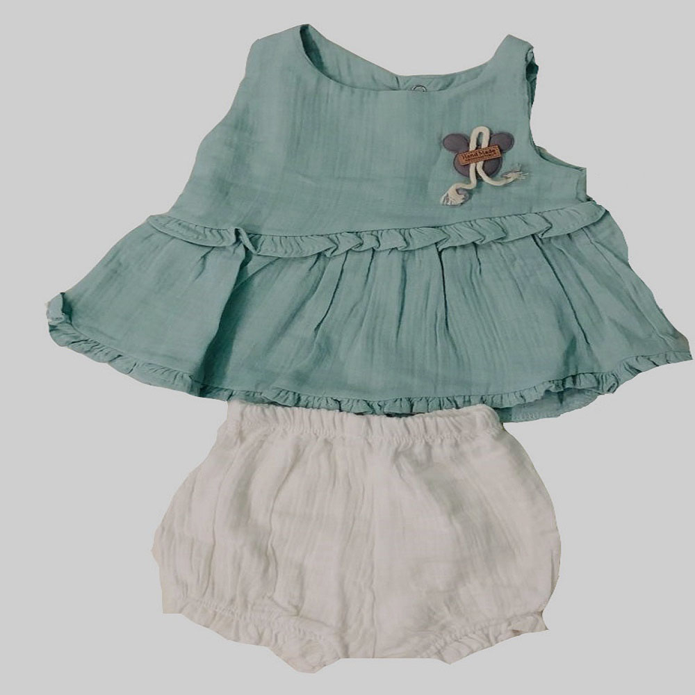 ست پیراهن و شورت نوزادی مدل happy18