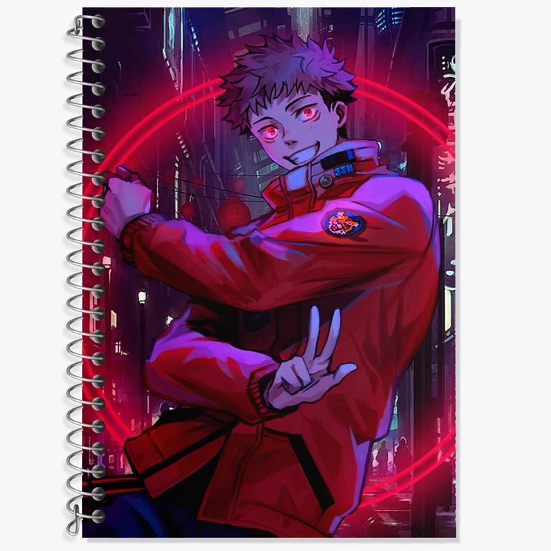 دفتر زبان 50 برگ خندالو مدل دو خط طرح ایتادوری یوجی انیمه جوجوتسو کایزن کد 11083