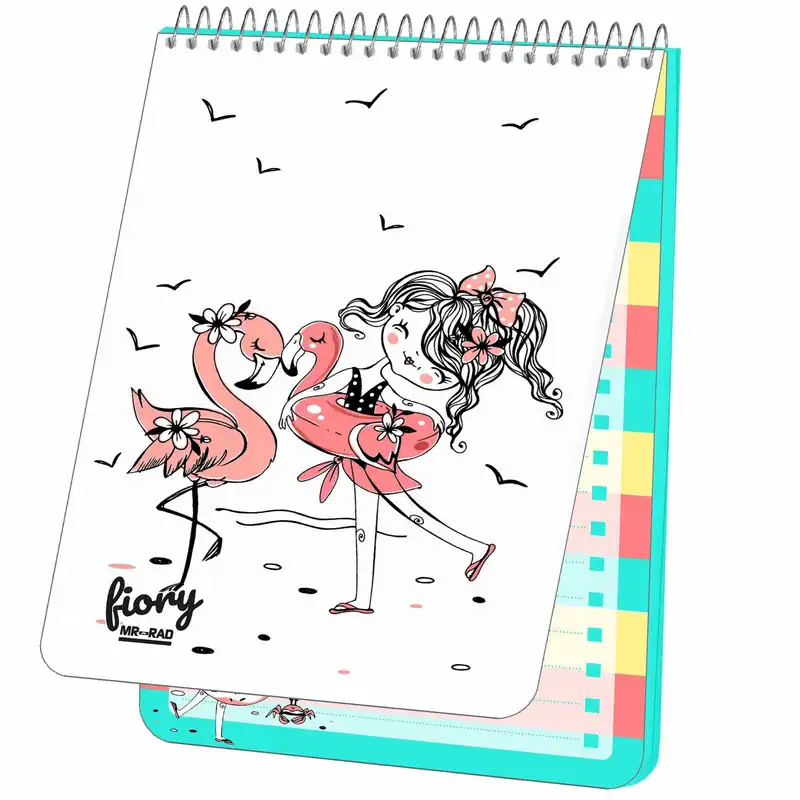 دفترچه یادداشت مستر راد طرح دختر و فلامینگو کد fiory 1782