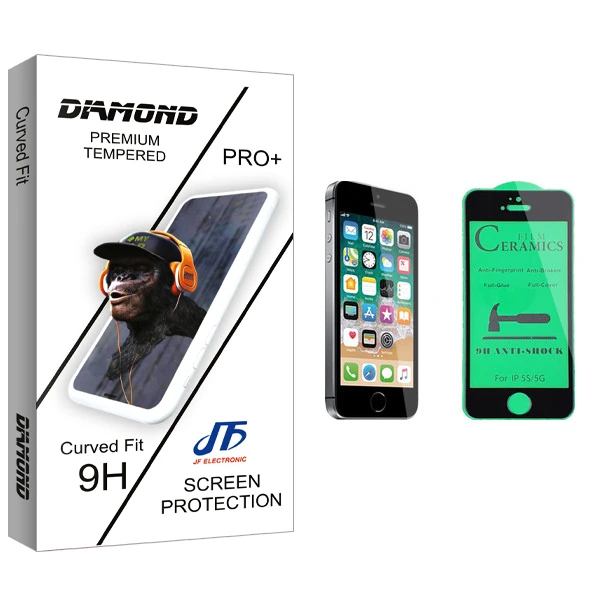 محافظ صفحه نمایش سرامیکی جی اف مدل Diamond glass مناسب برای گوشی موبایل اپل iPhone SE 2016