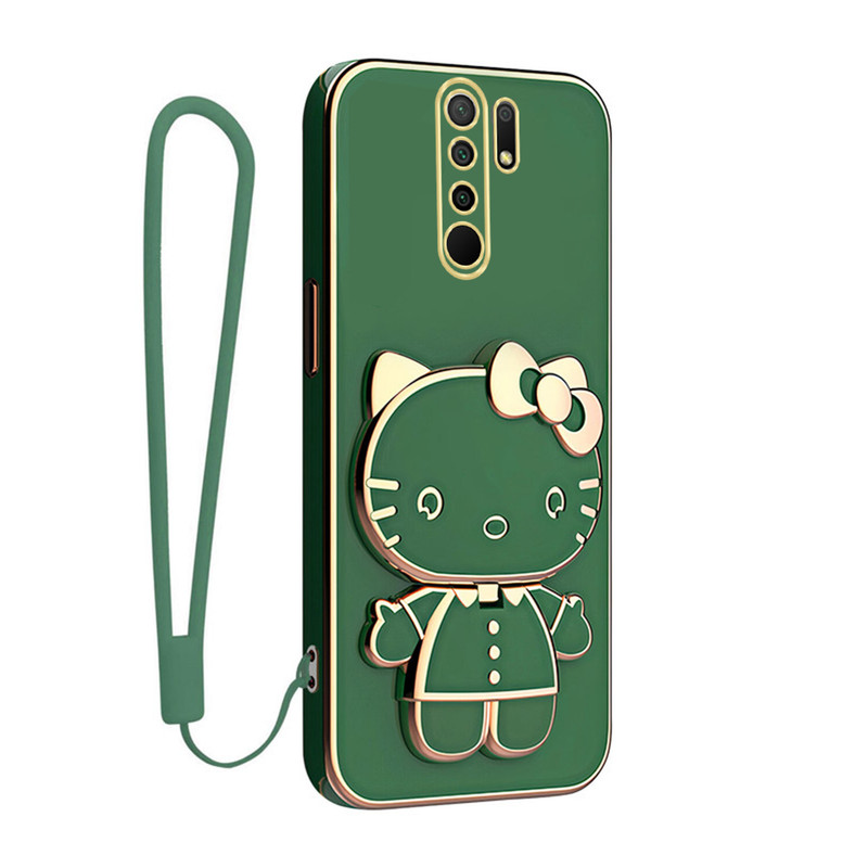 کاور گاردتک اساک مدل Kitty Strap مناسب برای گوشی موبایل شیائومی Redmi 9 / Redmi 9 Prime به همراه بندآویز