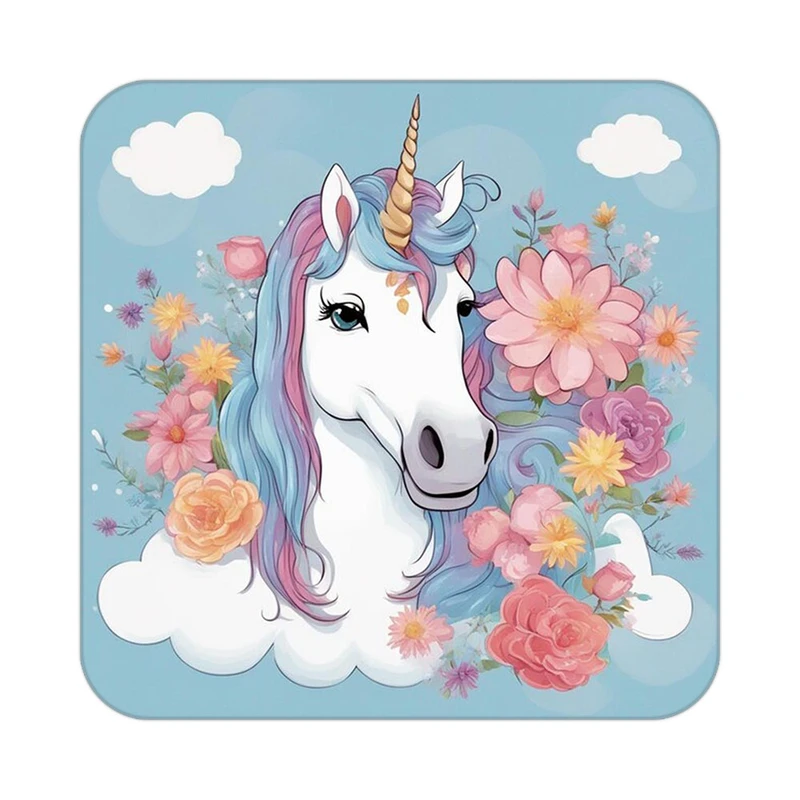 زیر لیوانی کاکتی طرح اسب تک شاخ و یونیکورن مدل mp33367