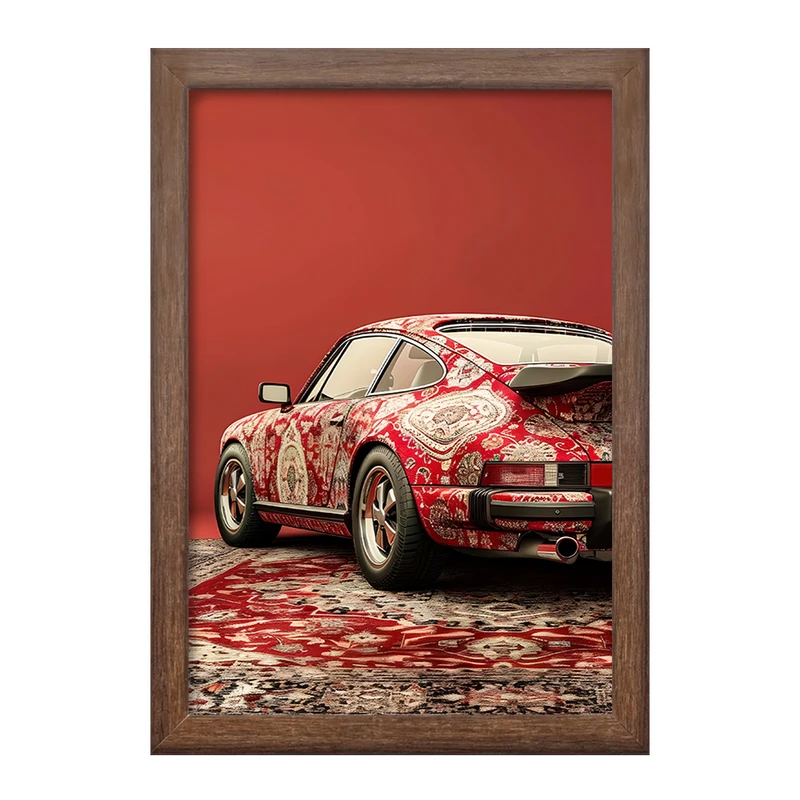 تابلو خندالو طرح ماشین و نقش فرش کد F10702