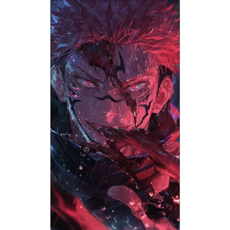 پوستر بوم استیکر طرح انیمه Jujutsu Kaisen مدل Sukuna کدP98