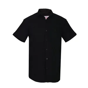 پیراهن آستین کوتاه مردانه مدل MB-HOS52105-PR.SA-ME رنگ مشکی