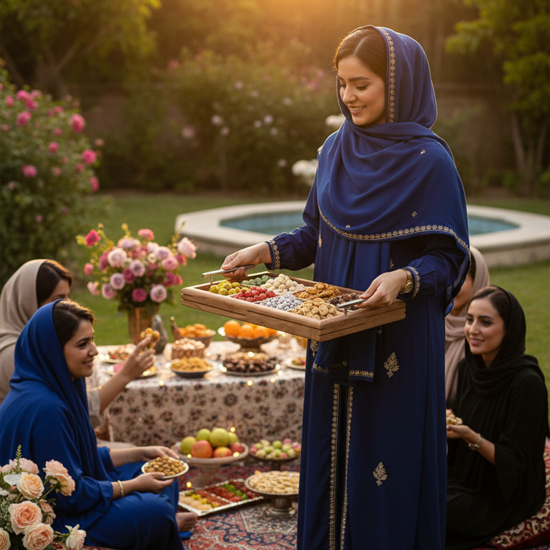 سینی پذیرایی آردوج مدل چوب گردو