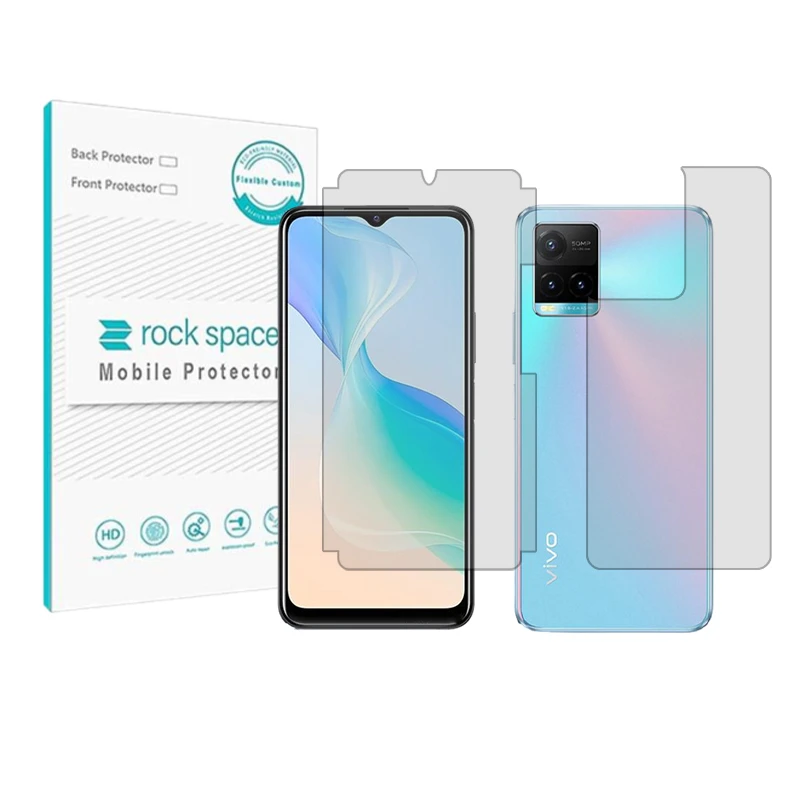 محافظ صفحه نمایش شفاف راک اسپیس مدل HyGEL مناسب برای گوشی موبایل ویوو Y33s به همراه محافظ پشت گوشی
