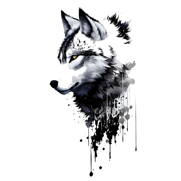  استیکر پارچه و لباس پاد آفرین طرح گرگ کد 2639