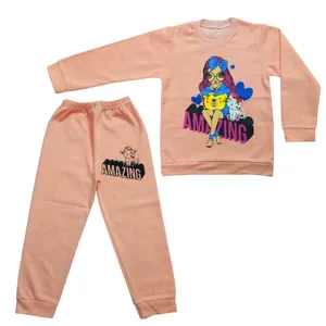 ست سویشرت و شلوار دخترانه مدل Amazing رنگ گلبهی