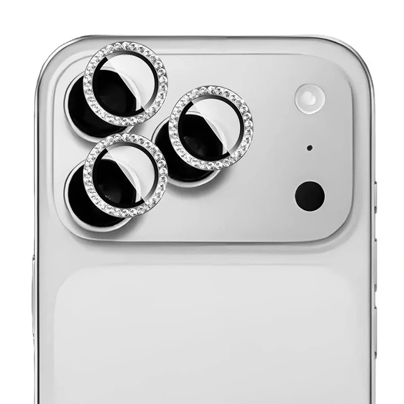 محافظ لنز دوربین فلزی مسیر مدل Diamond Ring Metal مناسب برای گوشی موبایل اپل iPhone 17 Pro