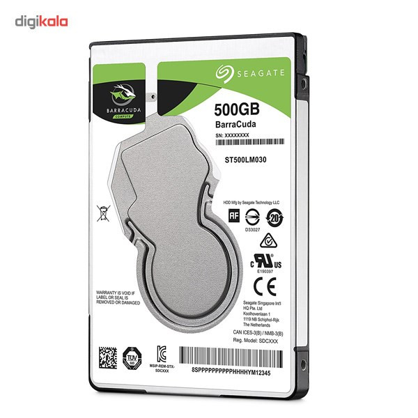 هارد دیسک اینترنال 2.5 اینچی سیگیت مدل ST500LM030 سری BarraCuda ظرفیت 500 گیگابایت