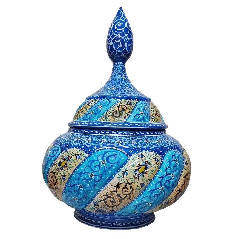 گزخوری میناکاری مسی مدل اسلیمی ختایی کد 678