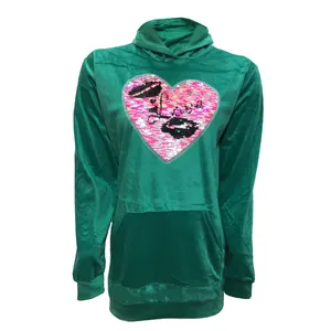 هودی زنانه مدل LOVE کد tm-1560 رنگ سبز