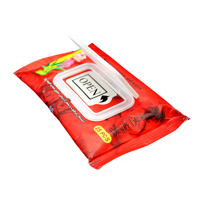 دستمال مرطوب هپی لند مدل Beauty Red بسته 25 عددی