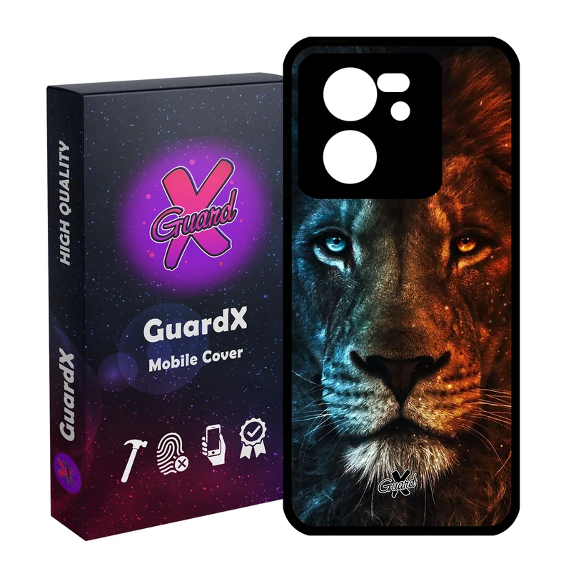 کاور گارد ایکس طرح شیر مدل Glass10634 مناسب برای گوشی موبایل شیائومی 13T/13T Pro/Redmi K60 Ultra