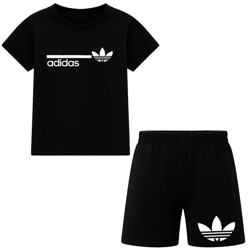 ست تی‌شرت آستین کوتاه و شلوارک راحتی پسرانه مدل M73