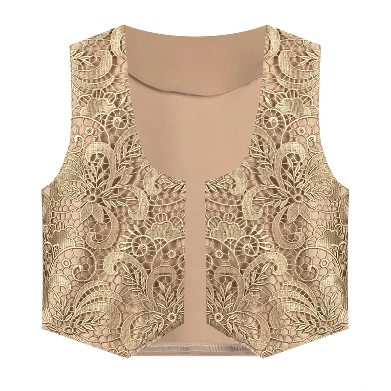 جلیقه رسمی زنانه مدل کرپ گیپور کد AK1500