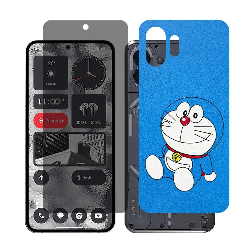 محافظ صفحه نمایش حریم شخصی گلس مدل Together مناسب برای گوشی موبایل ناتینگ 2 Phone به همراه برچسب پوششی پشت گوشی