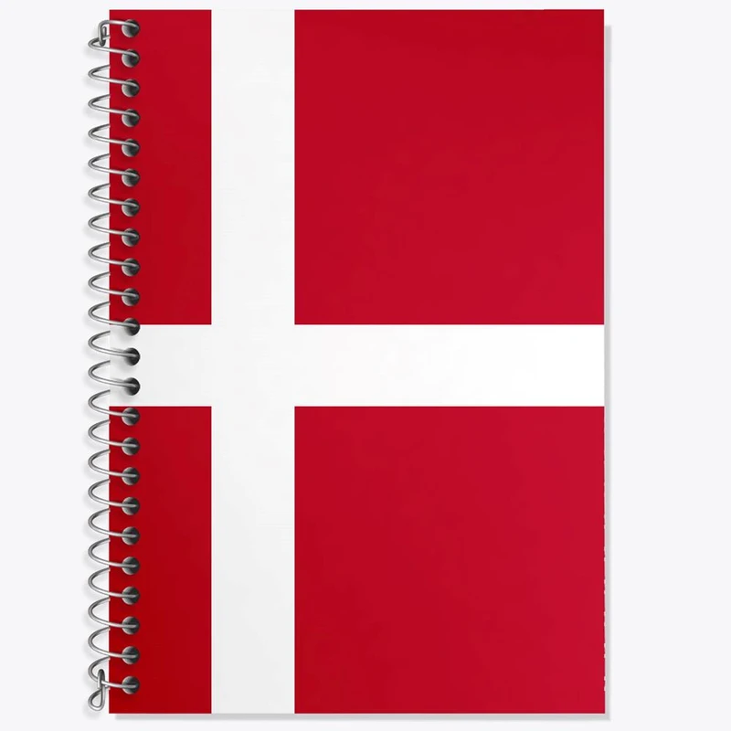دفتر زبان 50 برگ خندالو مدل دو خط طرح پرچم دانمارک کد 20657