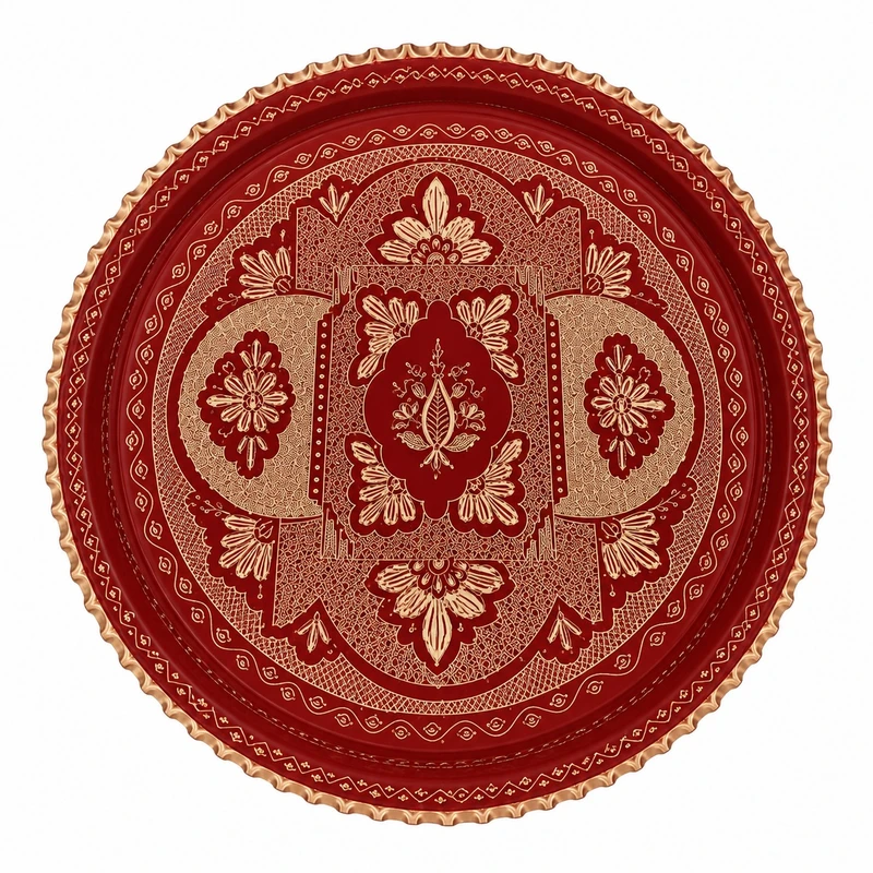 سینی مسی مدل الماس تراش لب هلالی