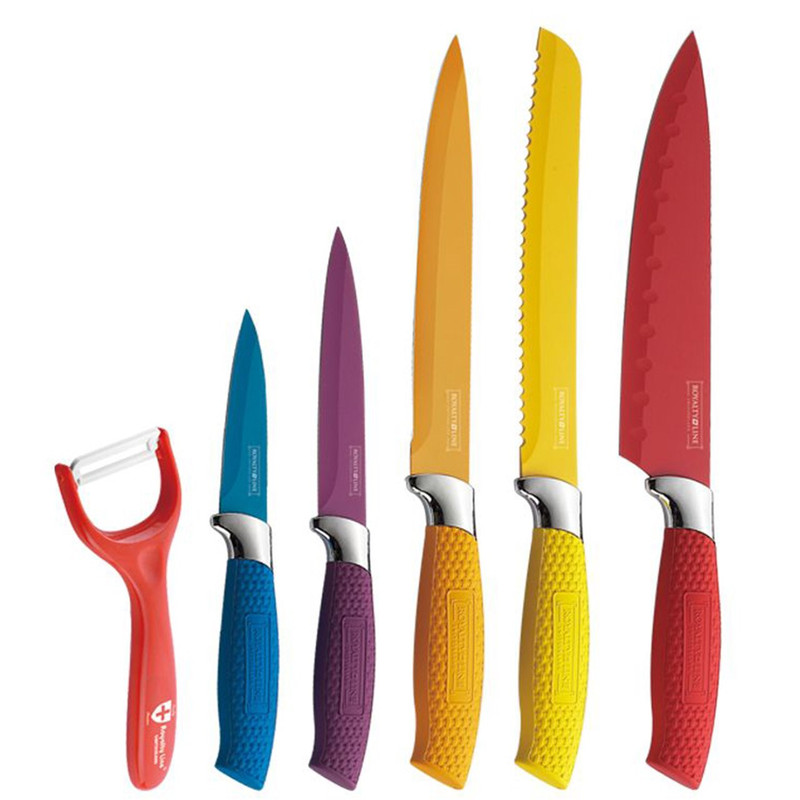 ست 6 پارچه چاقوی آشپزخانه‌ رویال تی لاین مدل RL COL5W