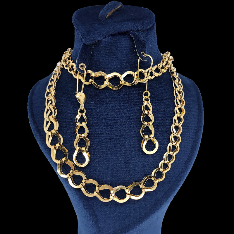 نیم ست طلا 18 عیار زنانه طلا و جواهرسازی افرا مدل پولکی لیزری 1046084