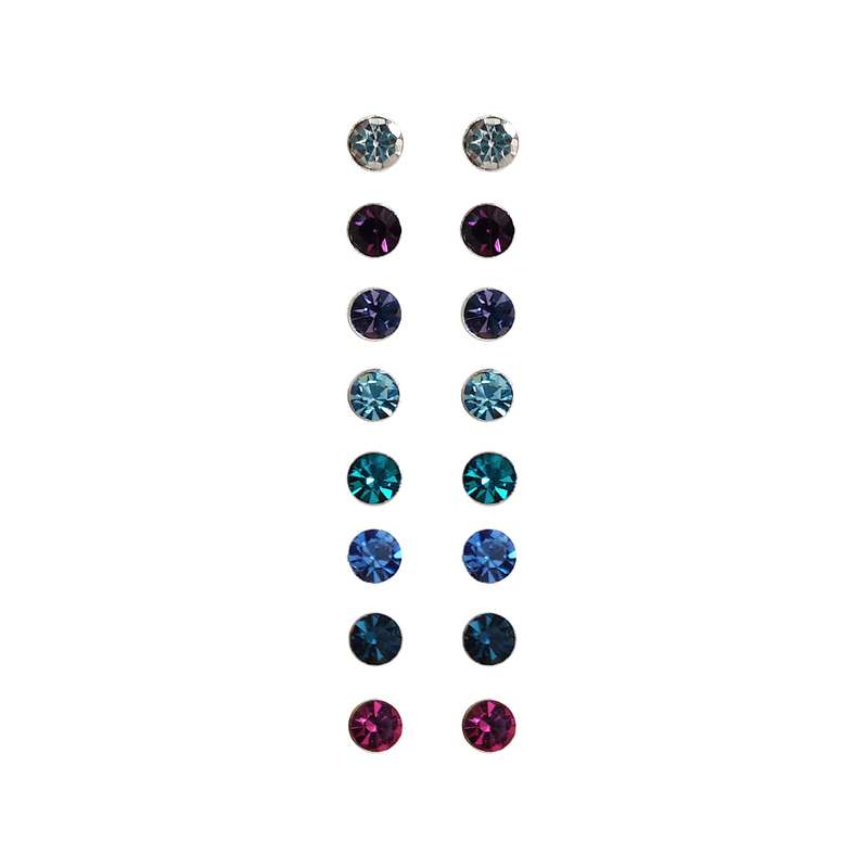 گوشواره زنانه اکسسورایز مدل نگین مجموعه 8 عددی