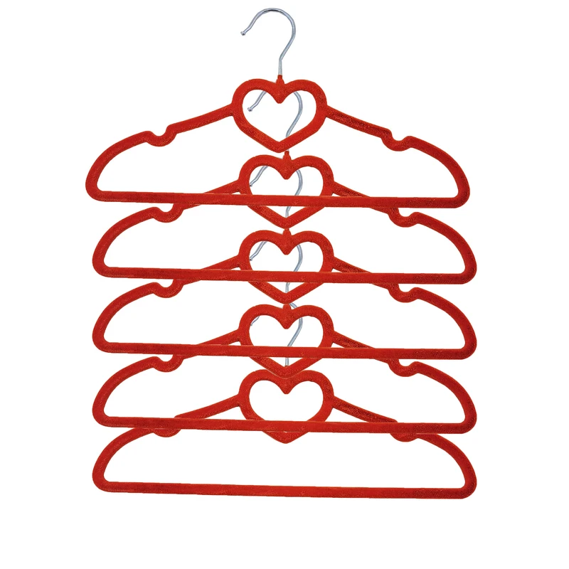 چوب لباسی اطلس مدل قلبی بسته 5 عددی 