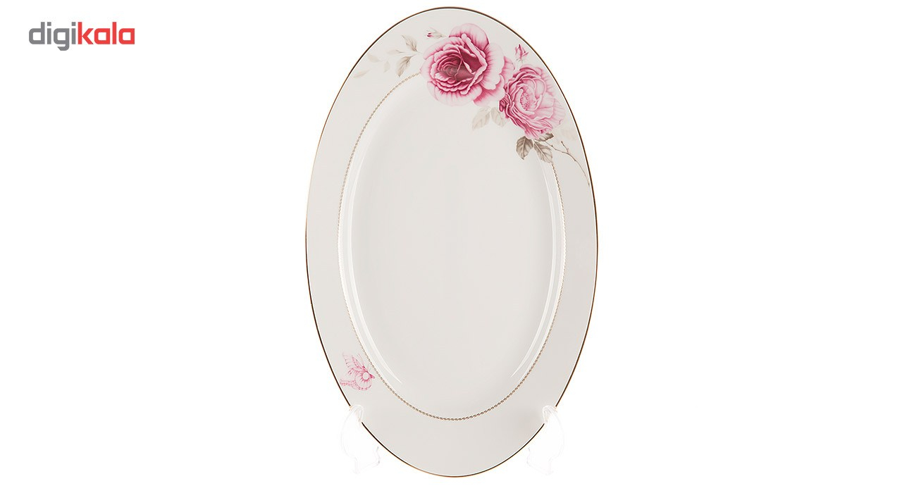 سرویس 102 پارچه چینی زرین ایران سری ایتالیا اف مدل Rose Flower درجه عالی