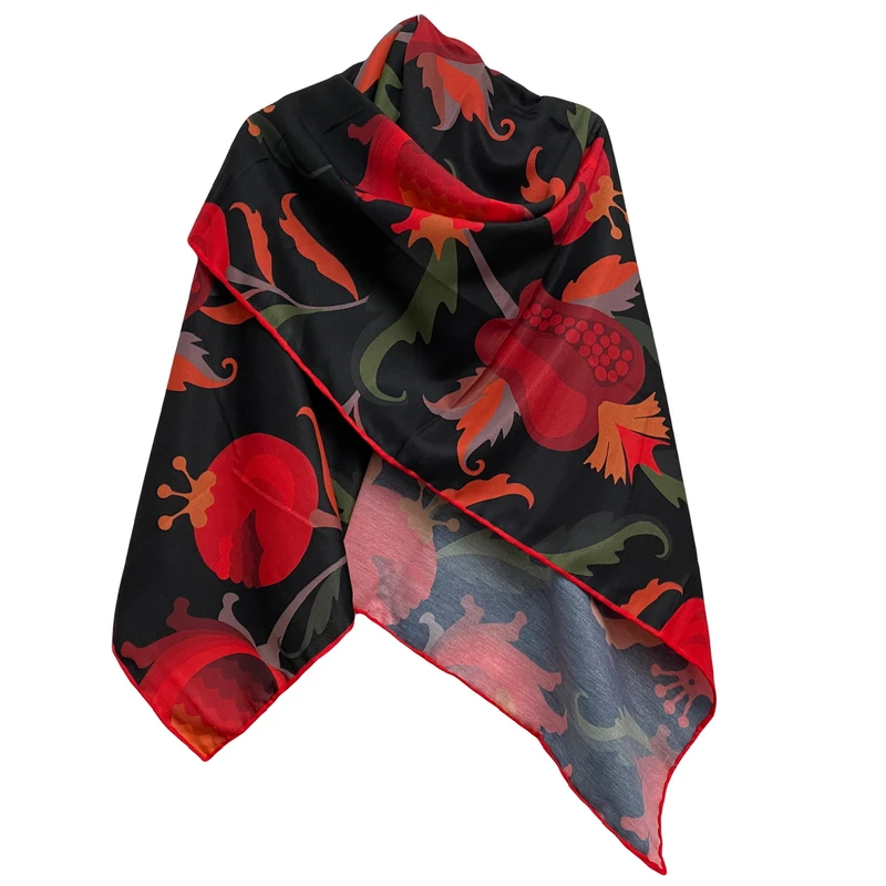 روسری زنانه مدل نخی کجراه پاییزه دست دوز کد 1325