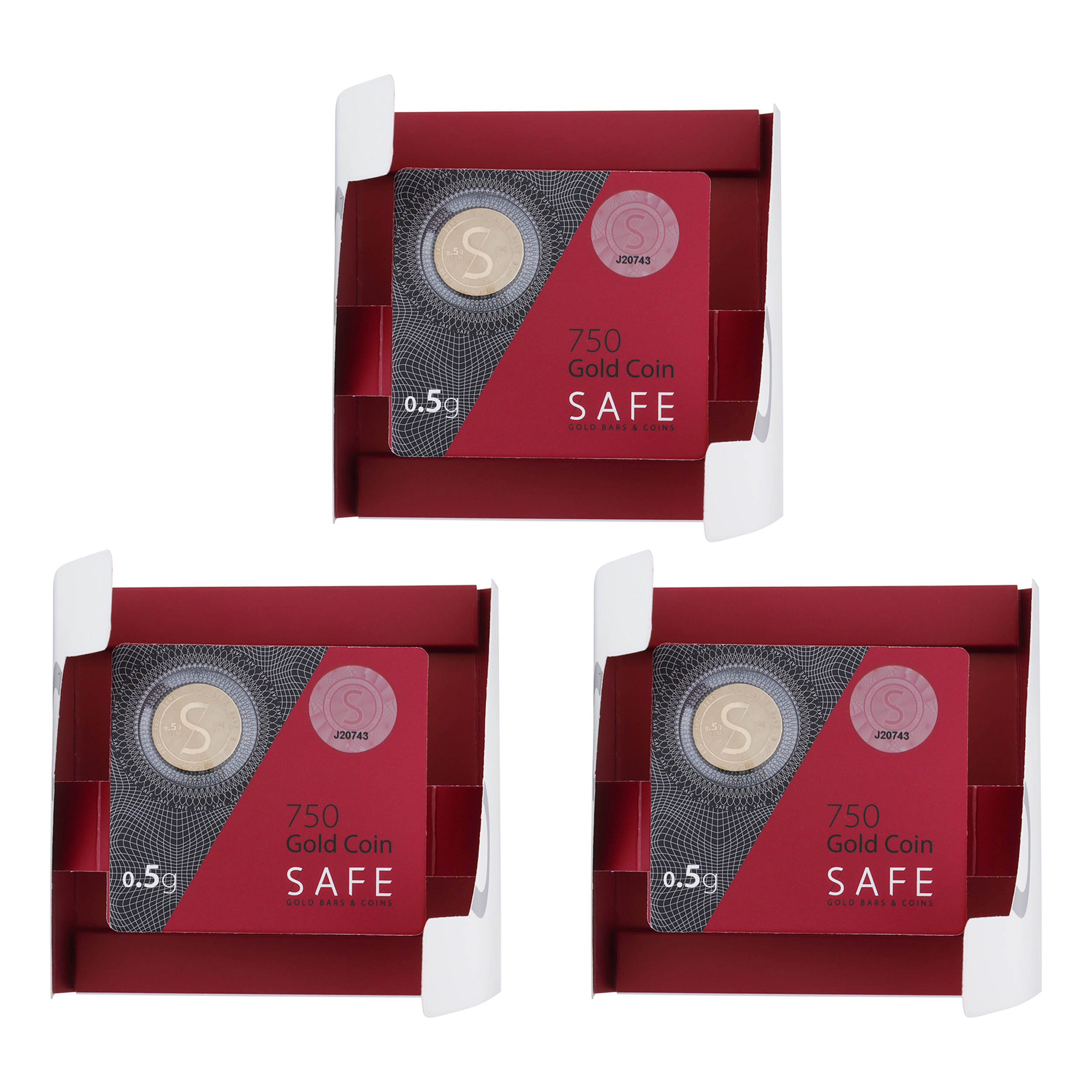 شمش طلا 18 عیار طلای سیف مدل H3.5 مجموعه 3 عددی