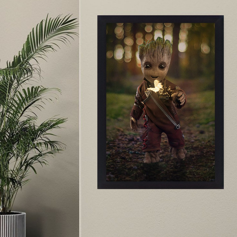 تابلو نوری گیم دکور طرح بچه گروت مدل Groot