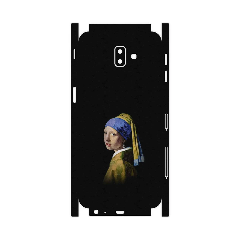 برچسب پوششی ماهوت مدل Girl with a Pearl Earring of Vermeer-FullSkin مناسب برای گوشی موبایل سامسونگ Galaxy J6 Plus