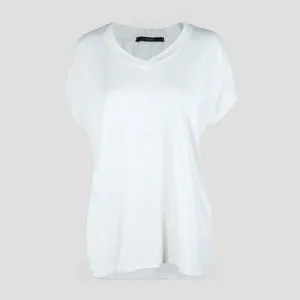 بلوز آستین کوتاه زنانه فلاویا مدل آستین سرخود کد 202914 رنگ سفید