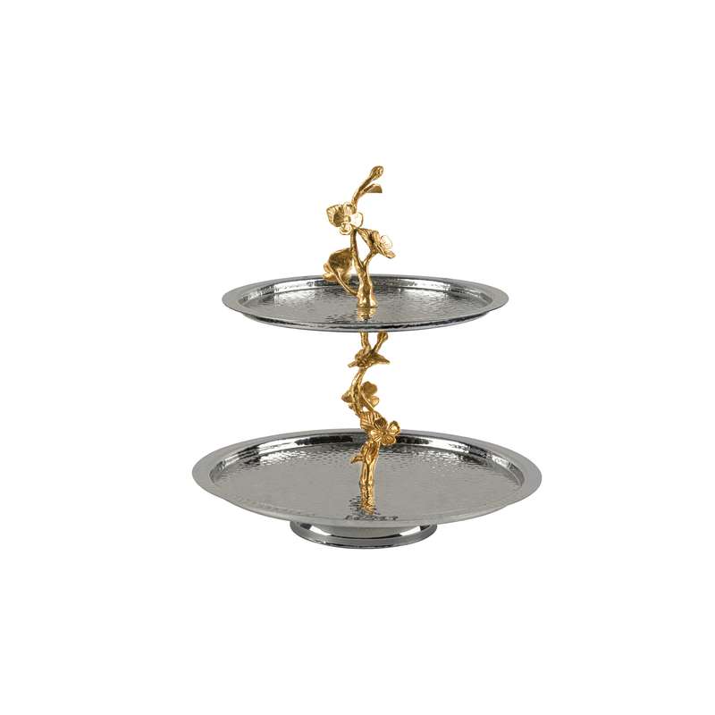 شیرینی خوری گلد کیش مدل  دو طبقه طرح چری کد GK879187-5