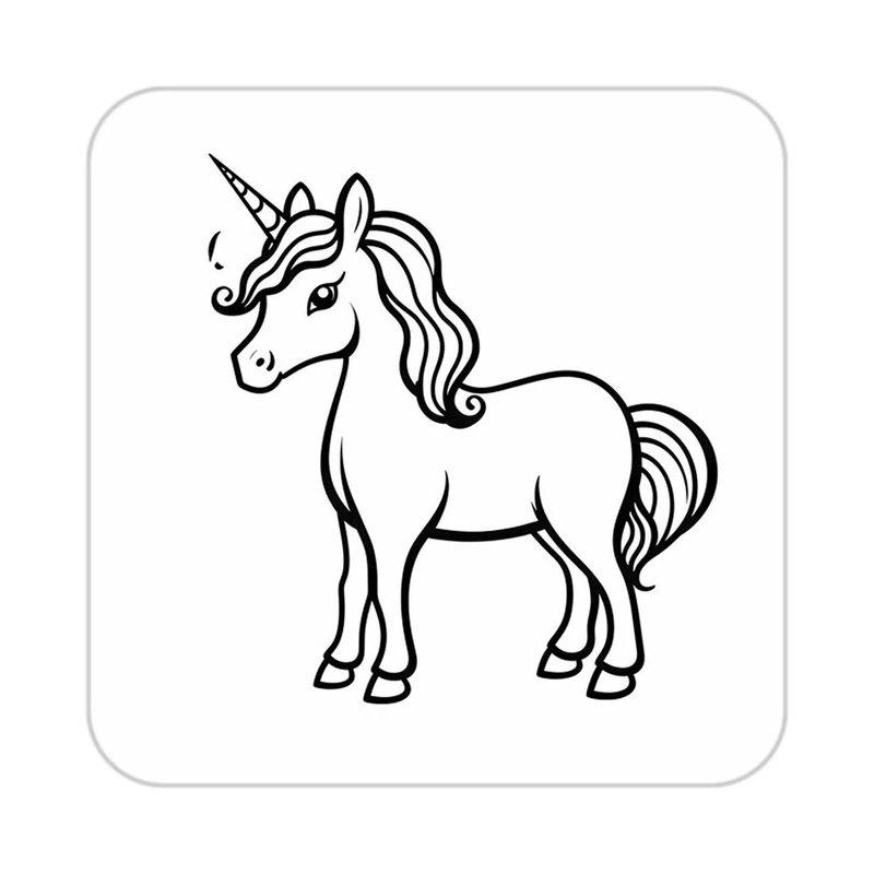 زیر لیوانی کاکتی طرح اسب تک شاخ و یونیکورن مدل mp30042