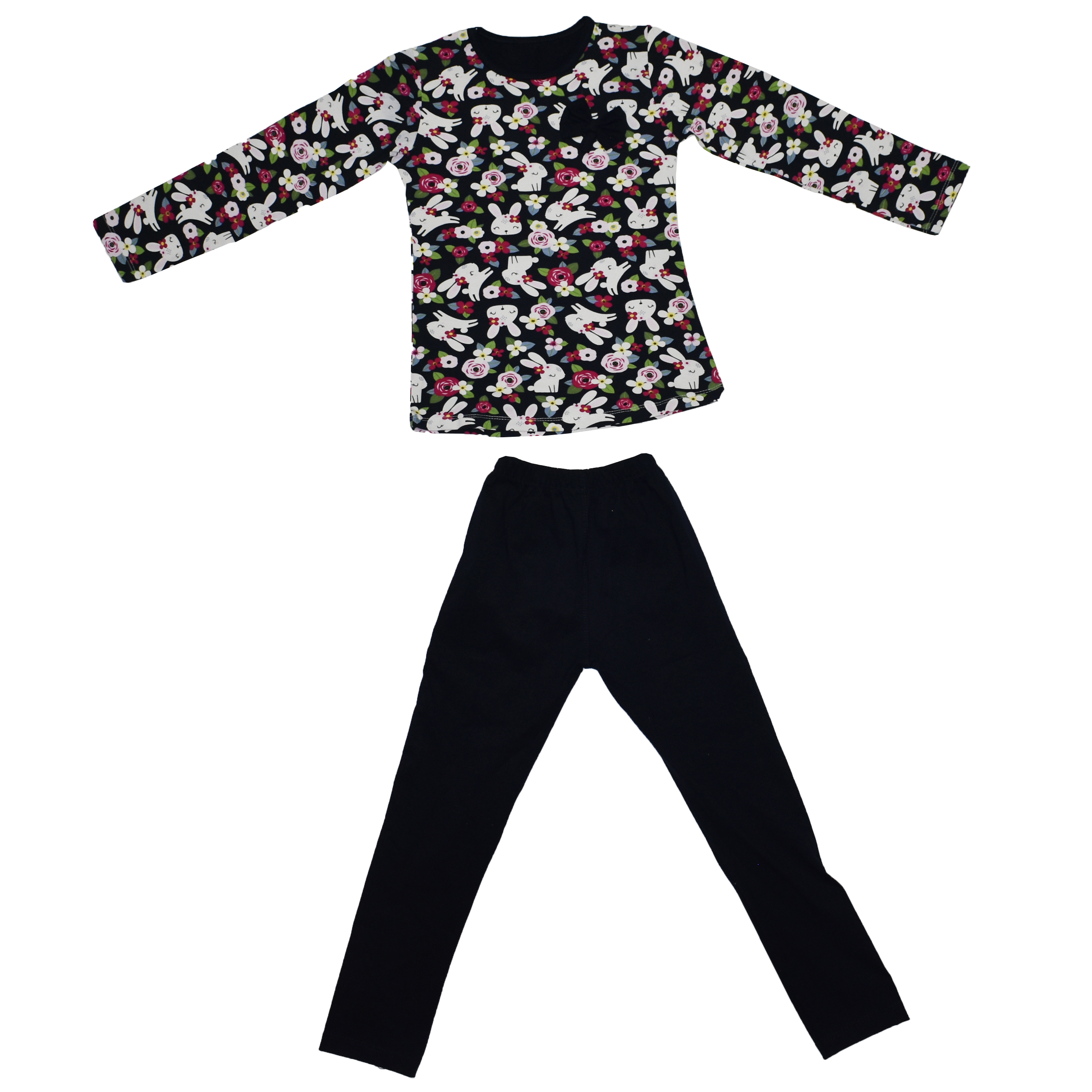 ست تی شرت و شلوار دخترانه مدل GOL-208