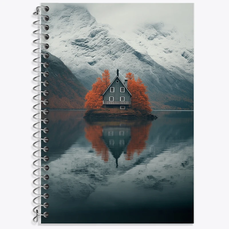 دفتر لغت 50 برگ خندالو طرح منظره برفی کد F1127