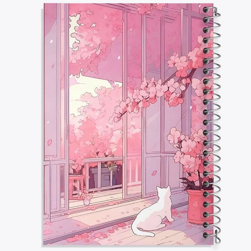 دفتر نقاشی 50 برگ خندالو طرح پنجره گل و گربه کد N5420