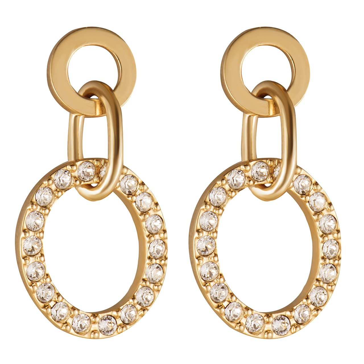 گوشواره الیور وبر مدل Message Gold Crystal 22093G