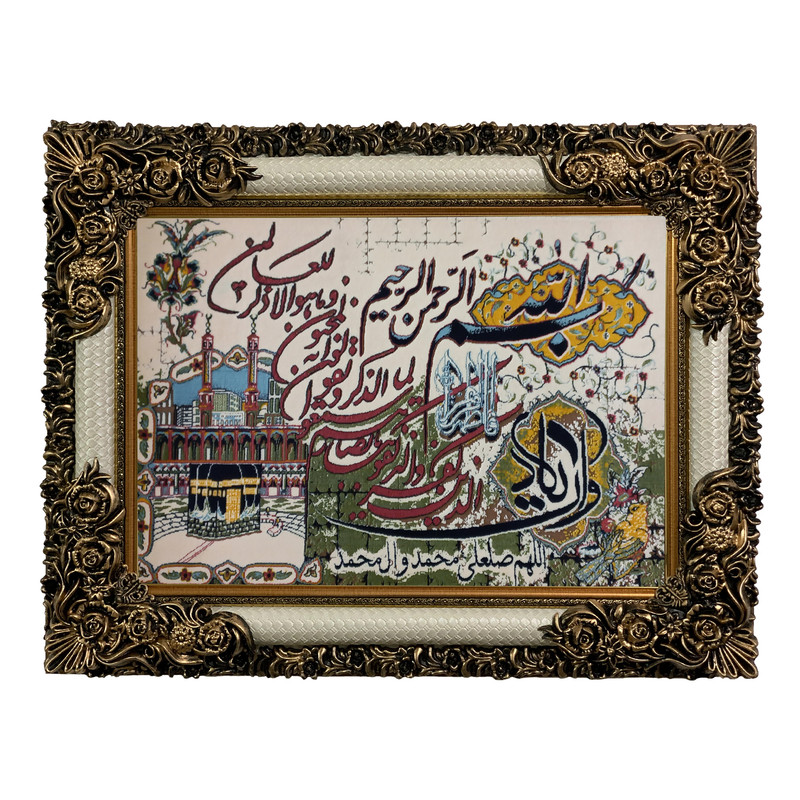 تابلو فرش ماشینی طرح دستبافت مدل وان یکاد کد 7727