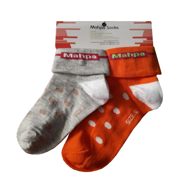 جوراب دخترانه مهپا مدل خالدار مجموعه 2 عددی