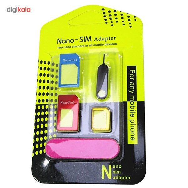 تبدیل سیم کارت های نانو و میکرو به استاندارد نانوسیم‌آداپتور 5 در 1