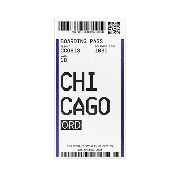 استیکر لپ تاپ ماسا دیزاین طرح تیکت Chicago مدل STK1425