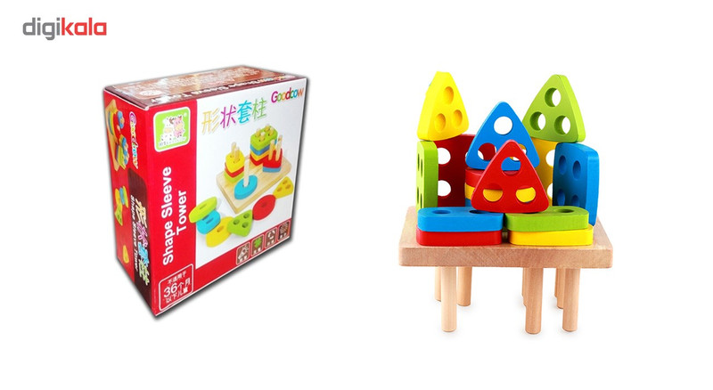 بازی آموزشی مونته سوری طرح پایه اشکال مدل goodcow wood517