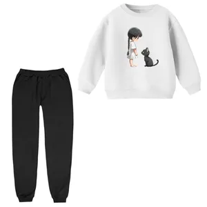 ست سویشرت و شلوار مدل دخترک گربه